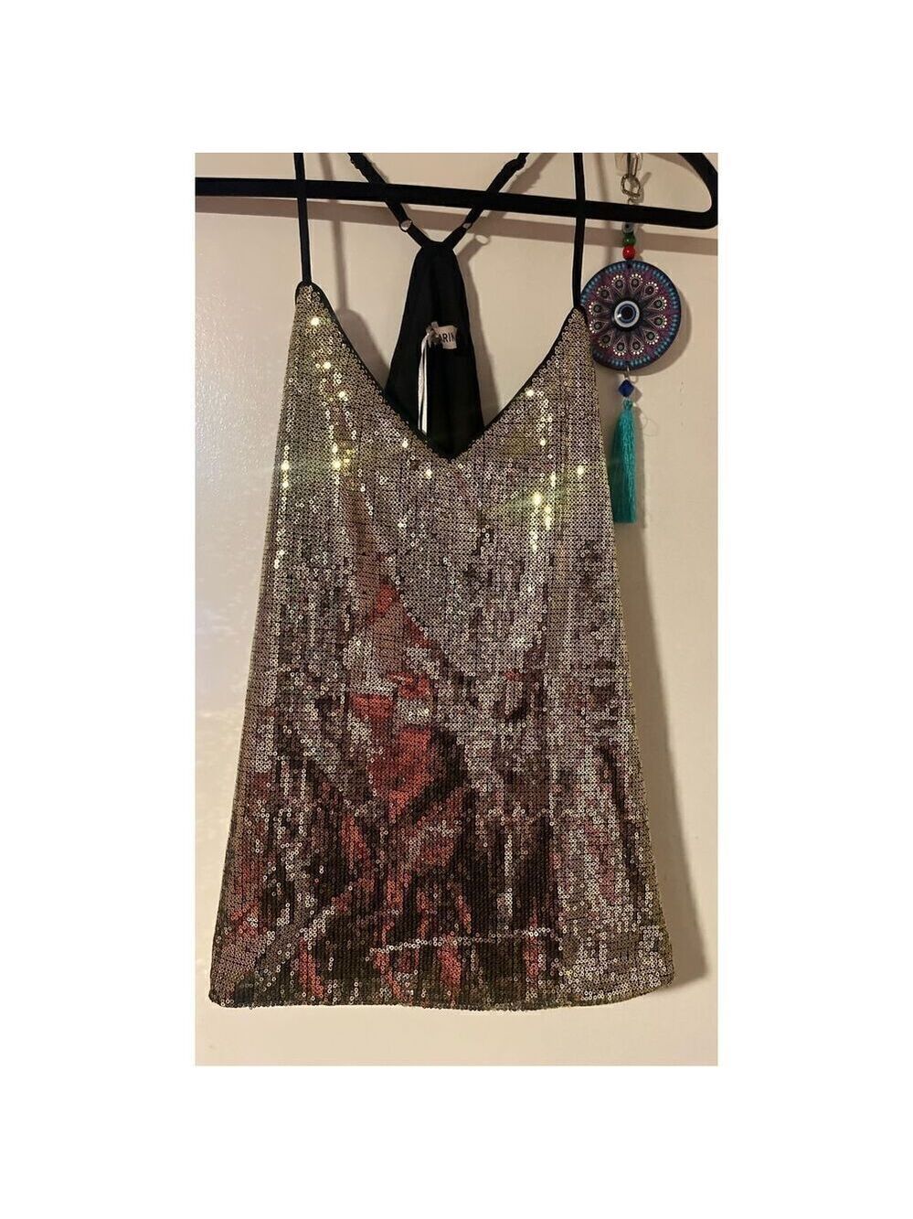 Grace Karin  Gold Glittery sequin clubbing strap size Medium BNWT - Picture 2 of 11